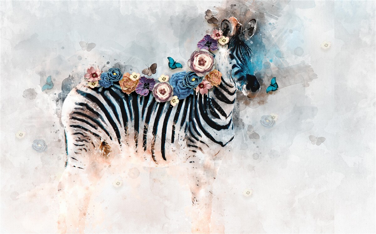 Papier peint couleurs zébrées avec des rayures vives