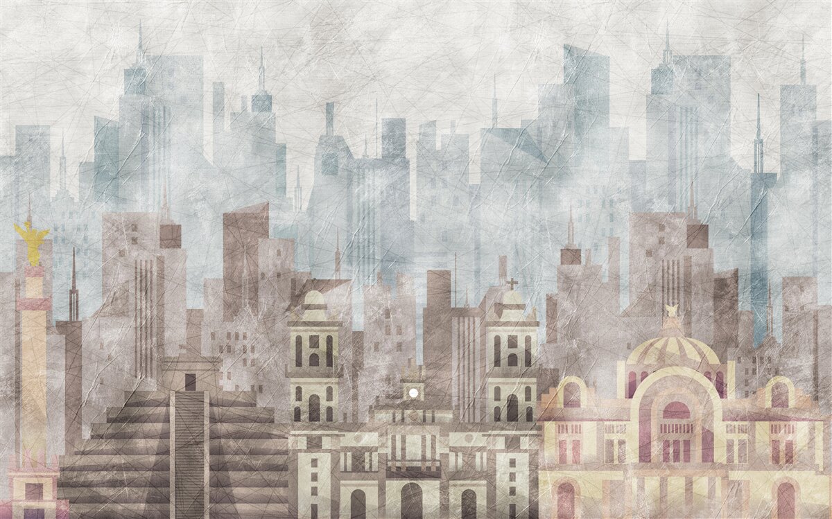 Papier peint la ville ancienne face à la métropole