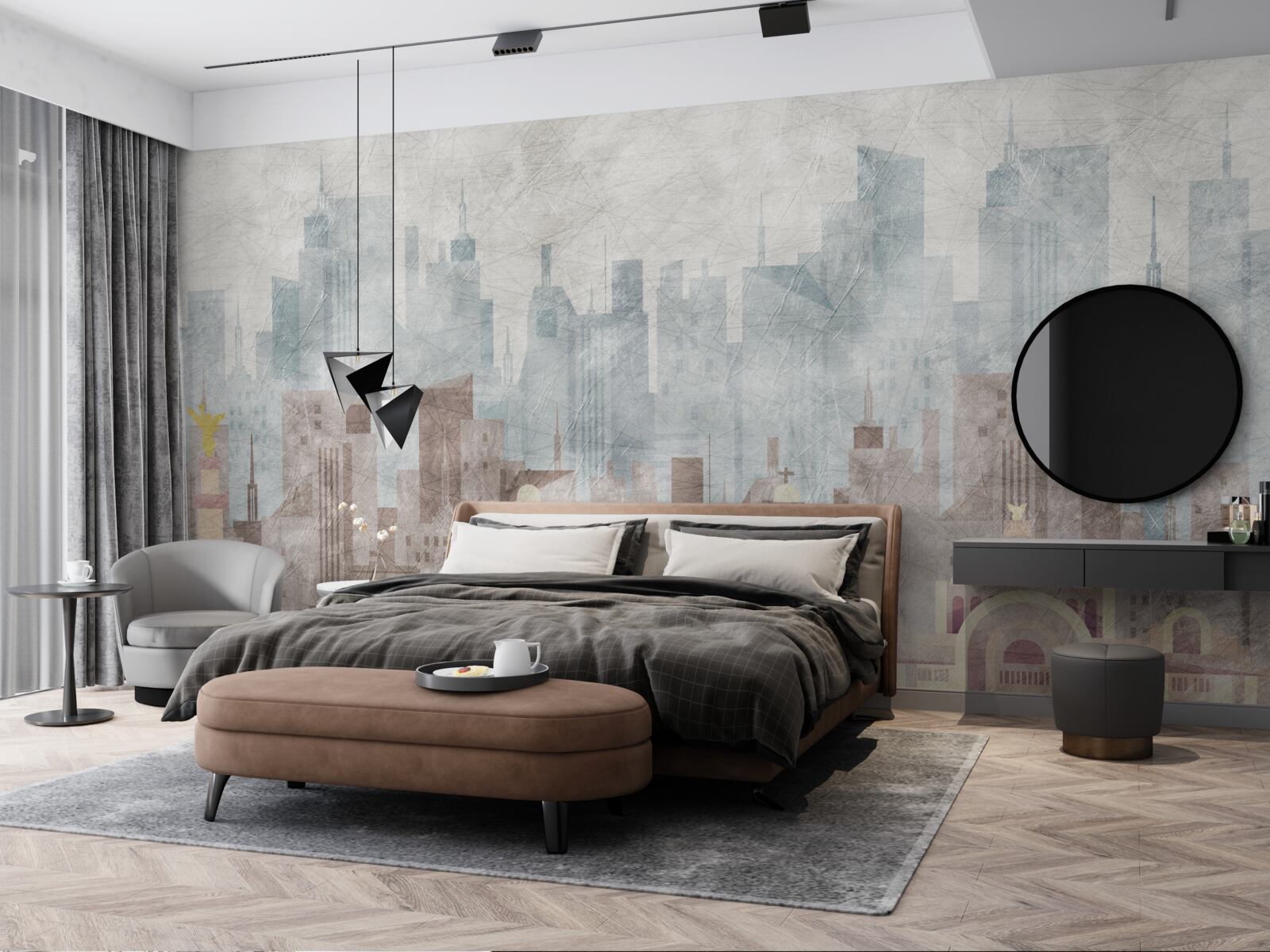 Papier peint la ville ancienne face à la métropole