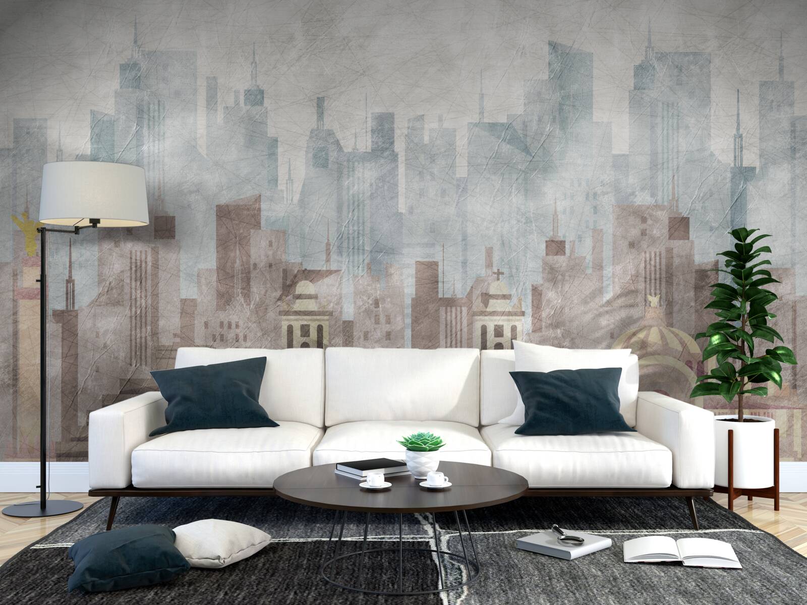 Papier peint la ville ancienne face à la métropole