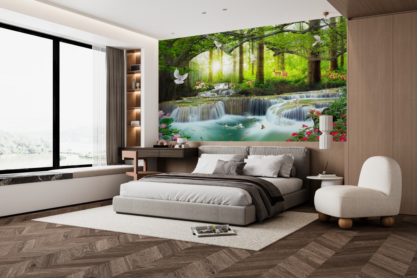 Papier peint Vie et nature à une cascade sauvage dans la forêt