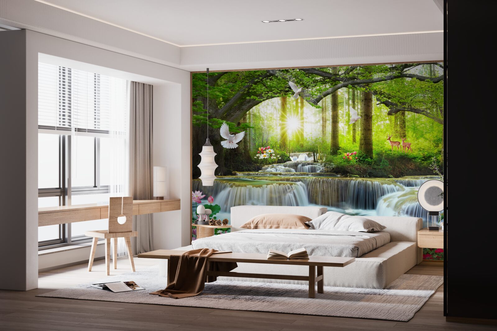 Papier peint Vie et nature à une cascade sauvage dans la forêt