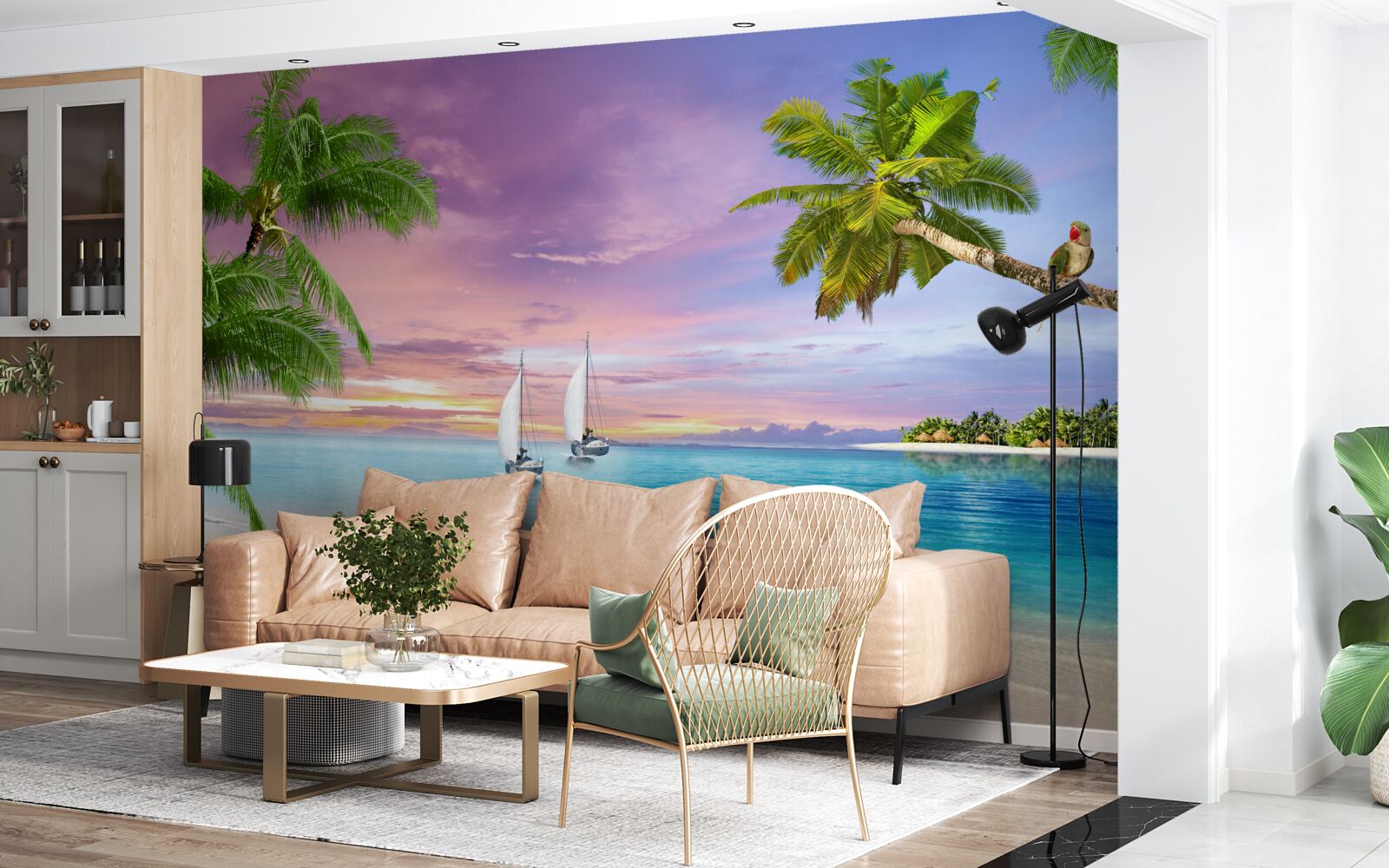 Papier peint yachts à voiles près du bord de mer