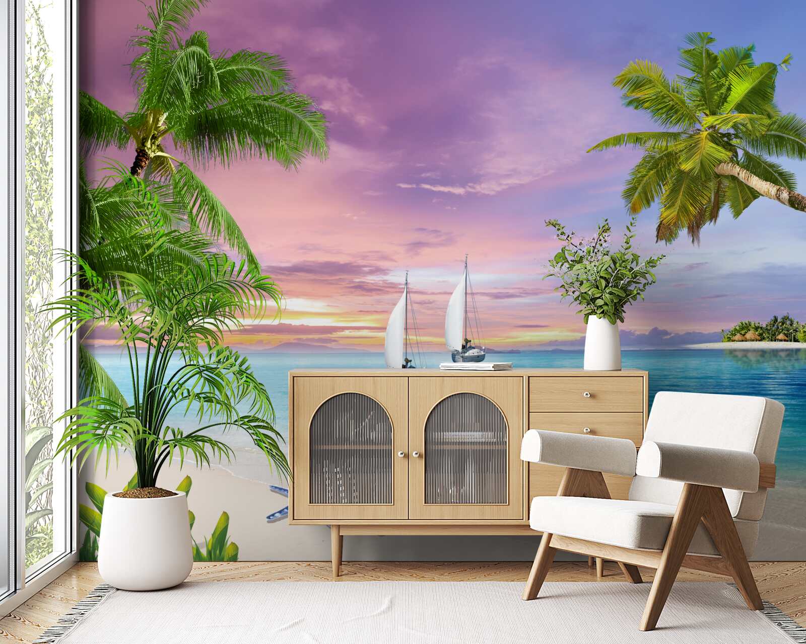 Papier peint yachts à voiles près du bord de mer