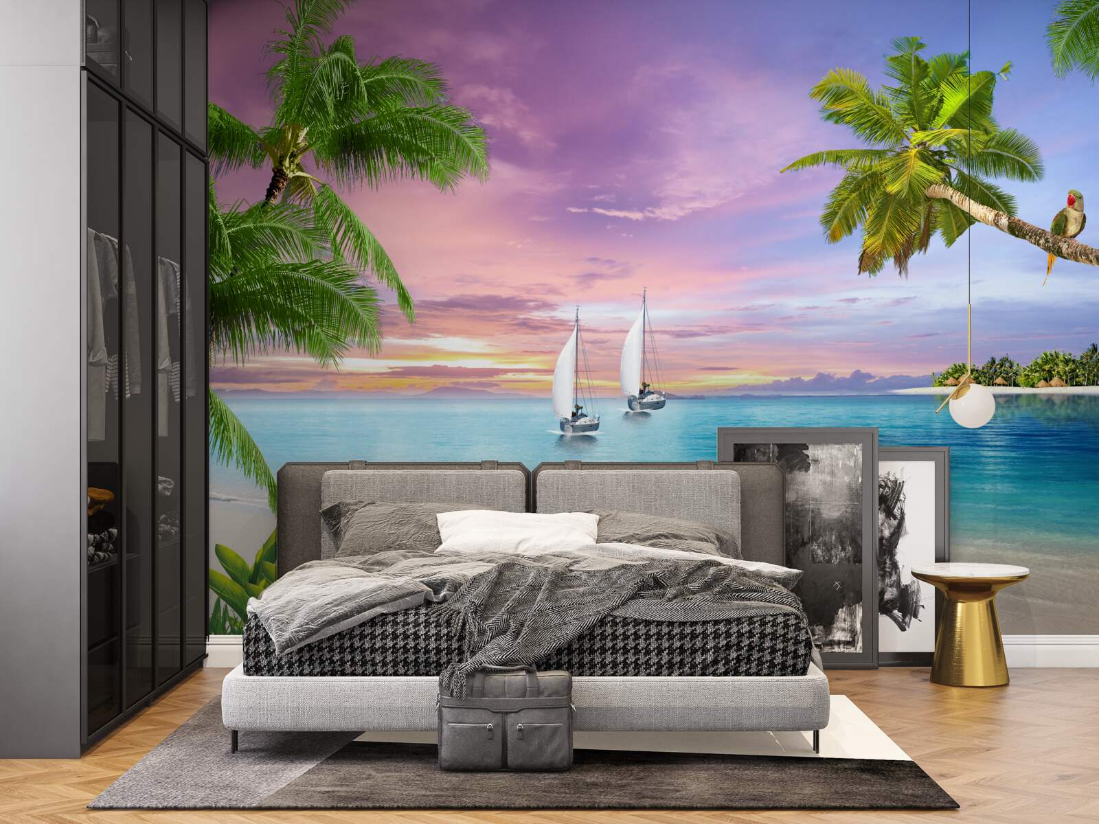 Papier peint yachts à voiles près du bord de mer