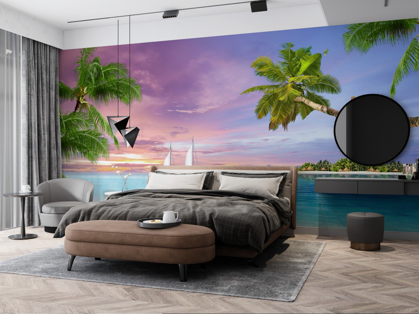 Papier peint yachts à voiles près du bord de mer