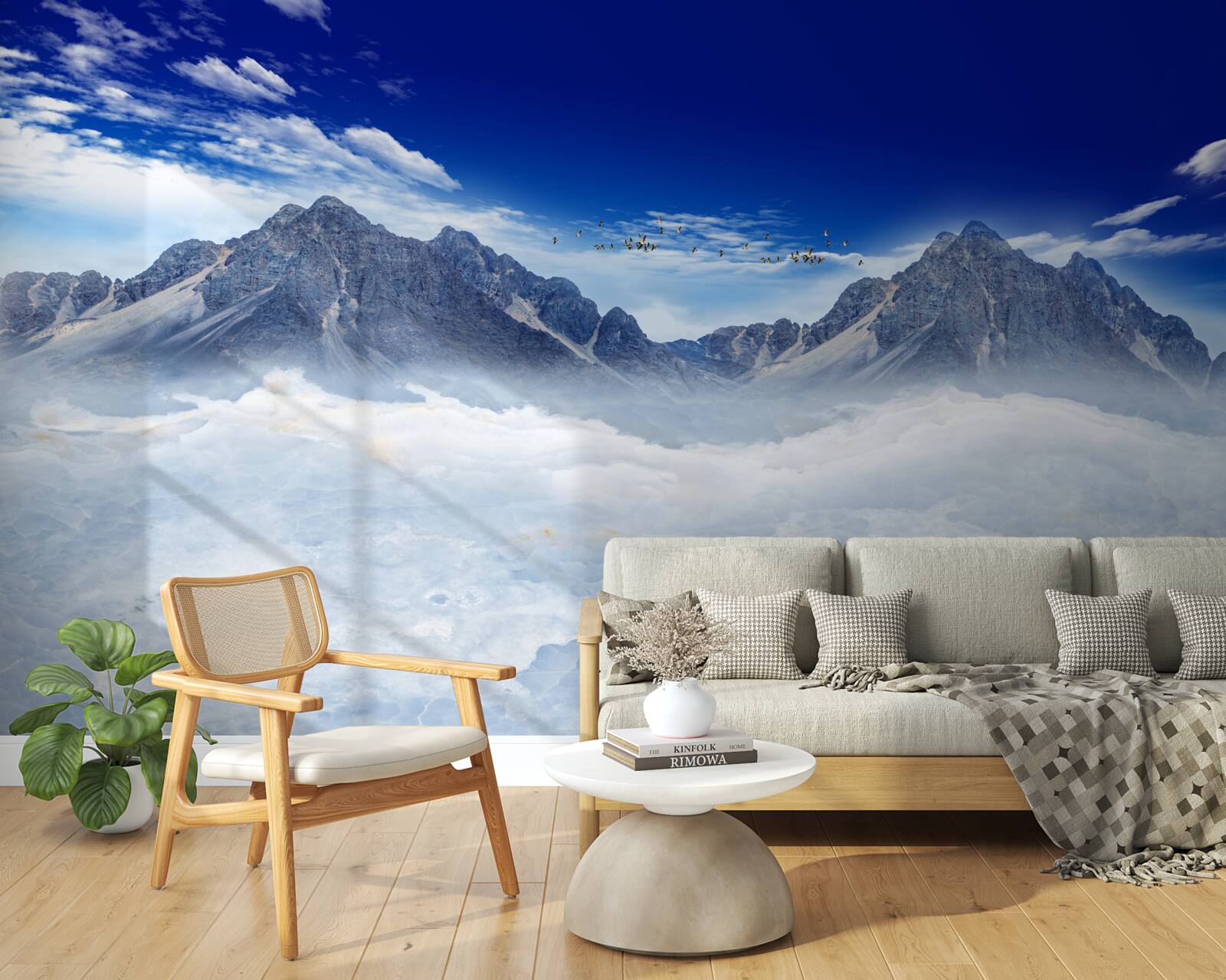 Papier peint voile de brume de montagne enchanteresse