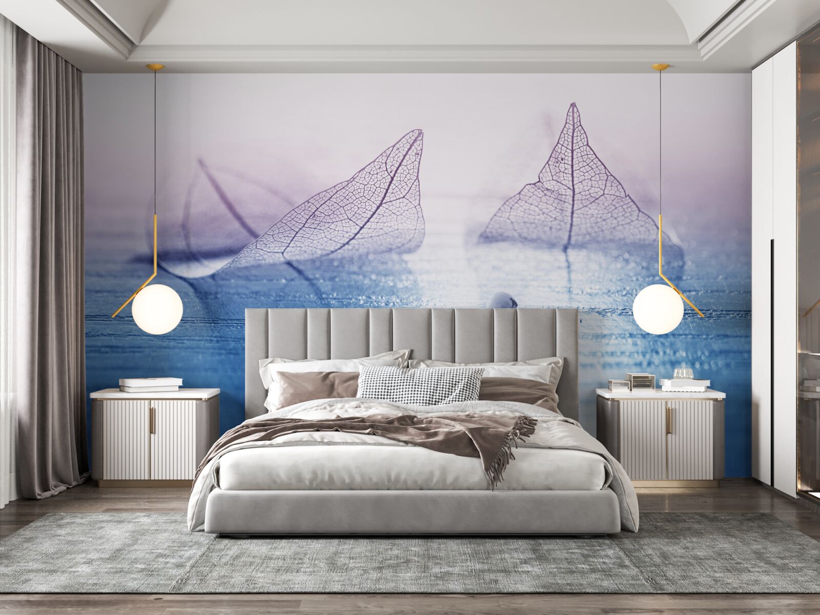 Papier peint Un cygne blanc comme neige orne les eaux calmes