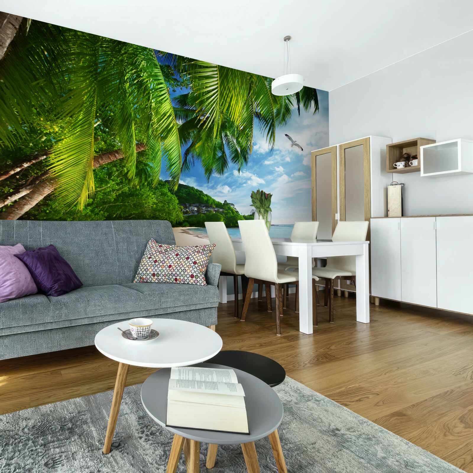 Papier peint île inhabitée avec une plage de sable