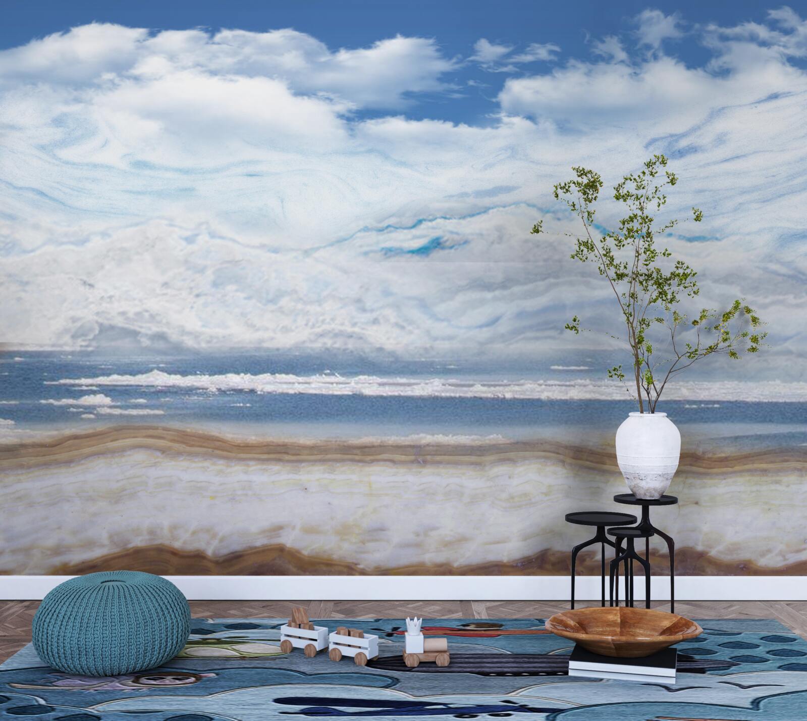 Papier peint plage de sable et mer calme