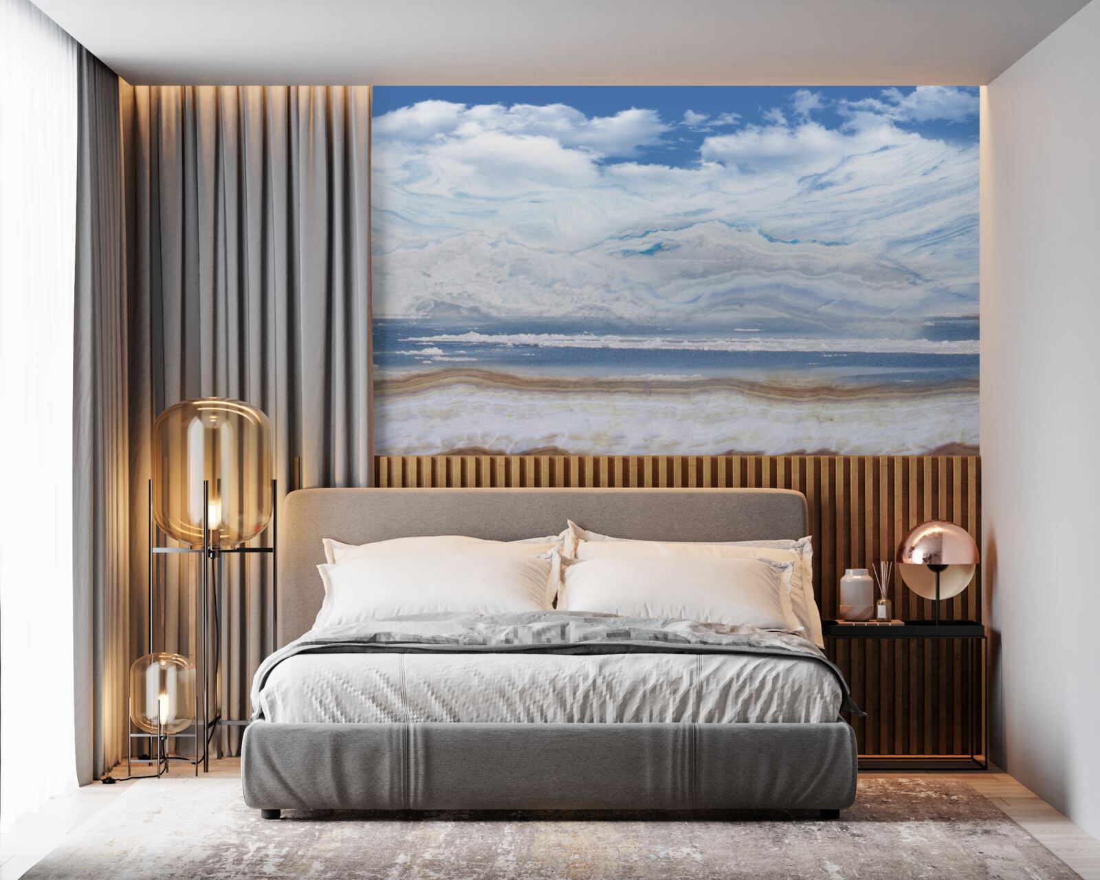 Papier peint plage de sable et mer calme