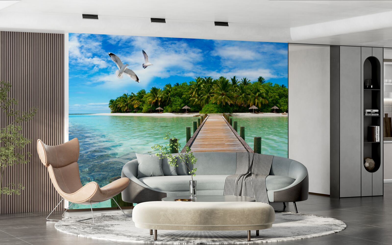 Papier peint la route vers l'île tropicale