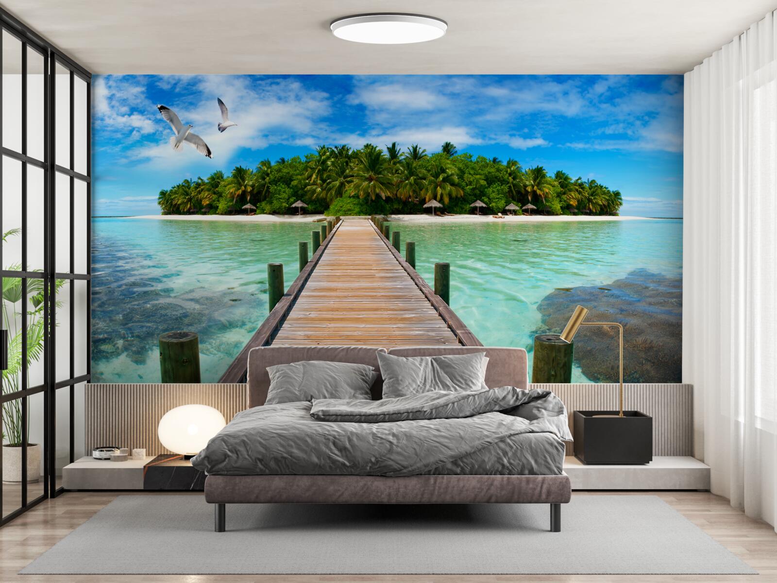 Papier peint la route vers l'île tropicale