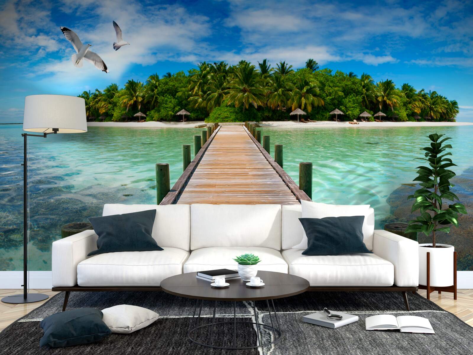 Papier peint la route vers l'île tropicale