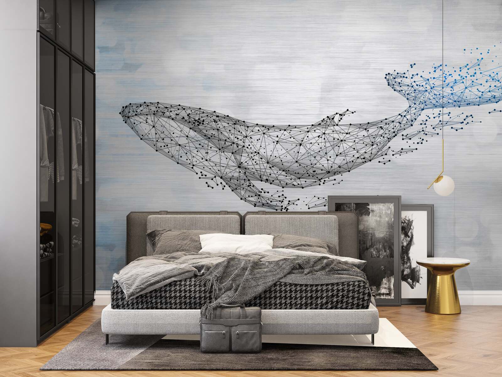 Papier peint la baleine blanche dans une métamorphose de l'abstraction