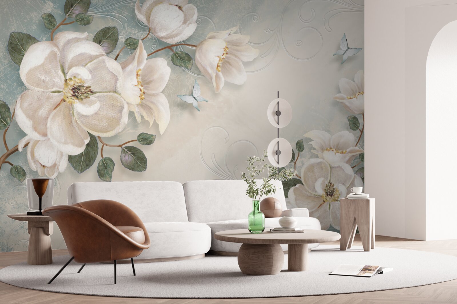 Papier peint Pétales de tendresse blancs comme neige