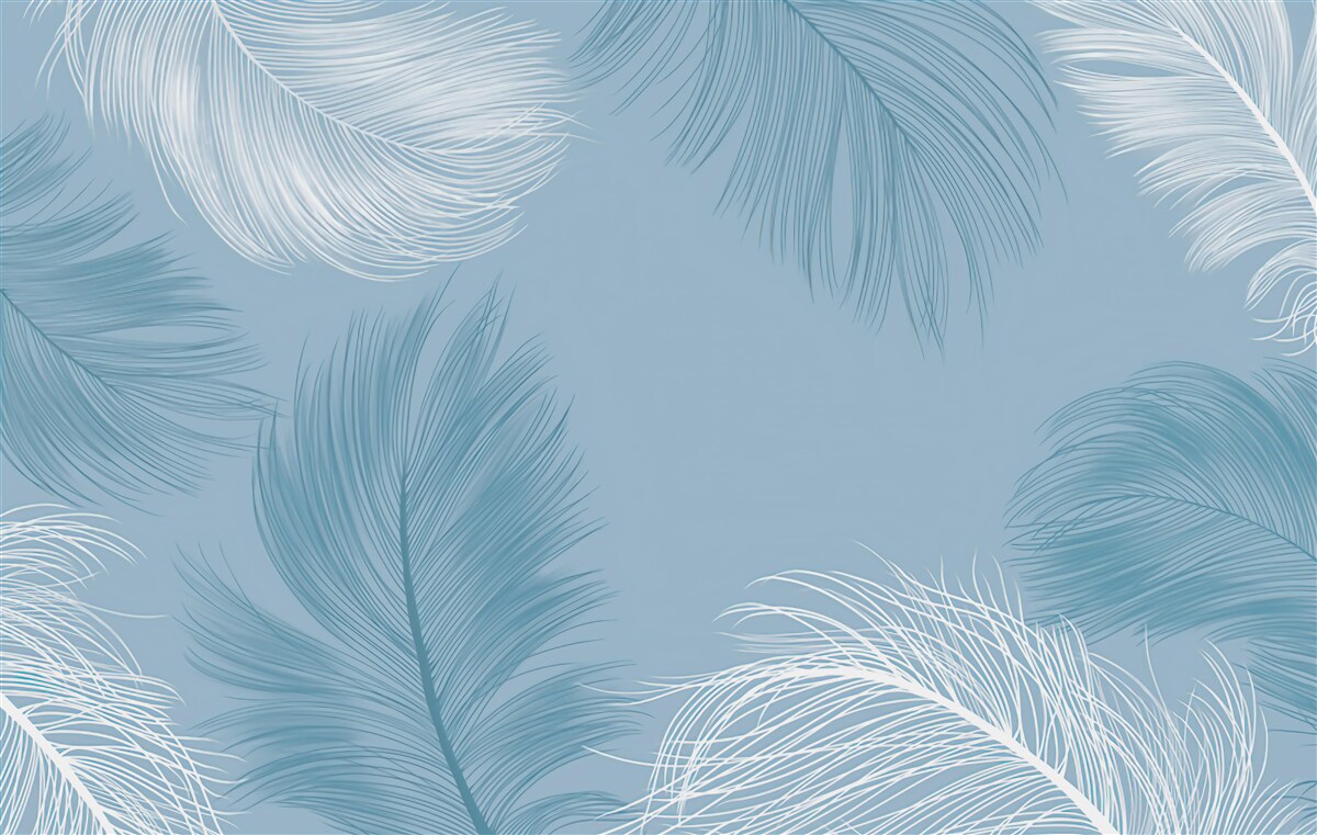 Papier peint fond de plumes douces dans la couleur du ciel