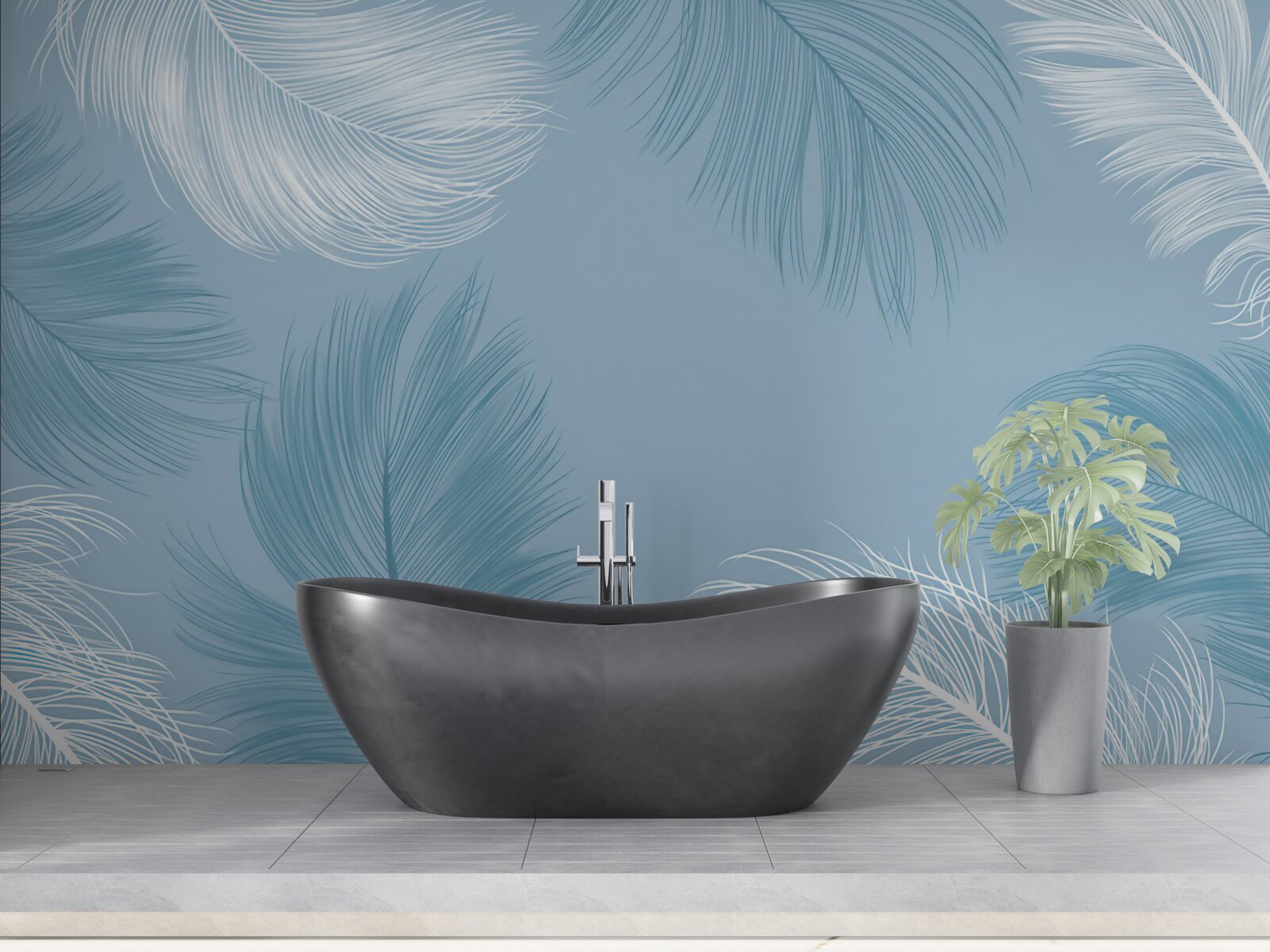 Papier peint fond de plumes douces dans la couleur du ciel