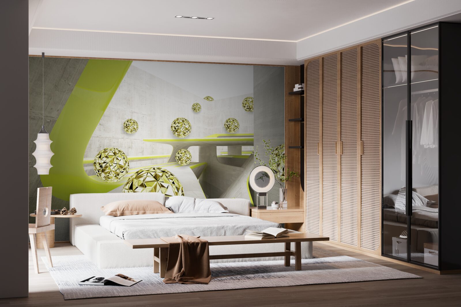 Papier peint les boules d'or roulent vers le bas