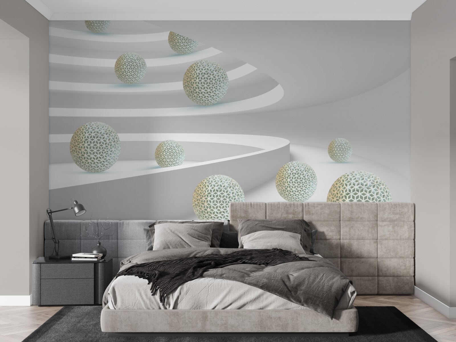 Papier peint les balles tombent dans des trajectoires circulaires