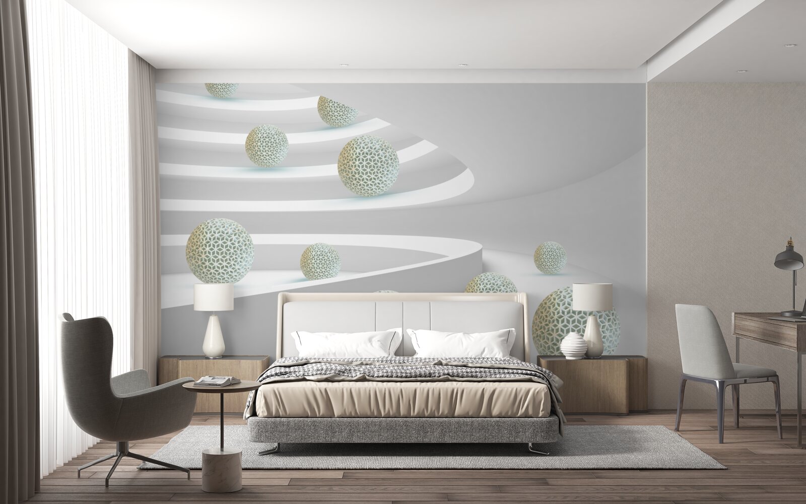 Papier peint les balles tombent dans des trajectoires circulaires