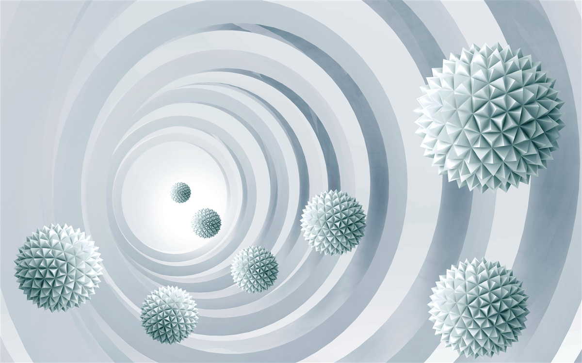 Papier peint les balles disparaissent dans un passage circulaire