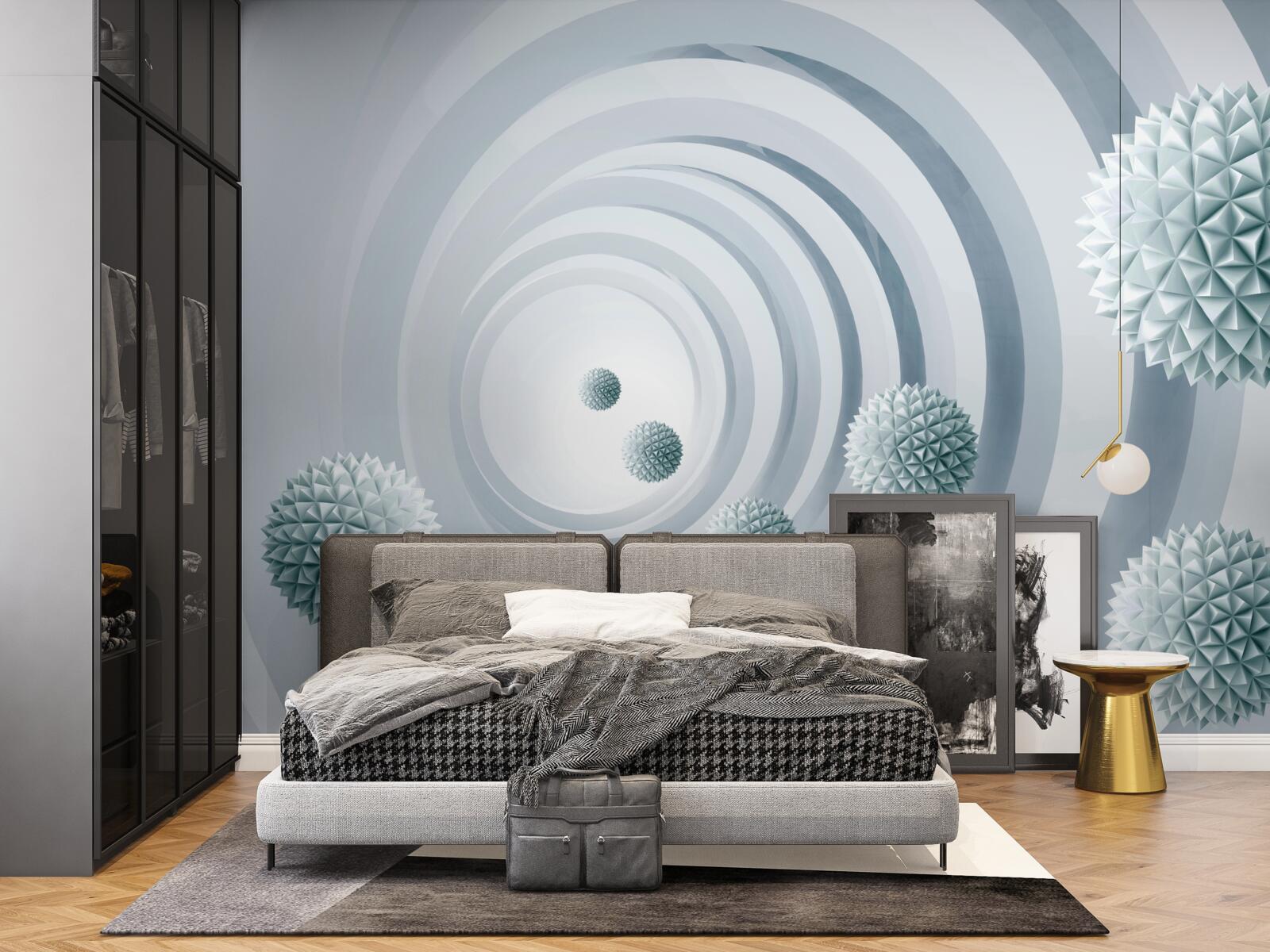 Papier peint les balles disparaissent dans un passage circulaire