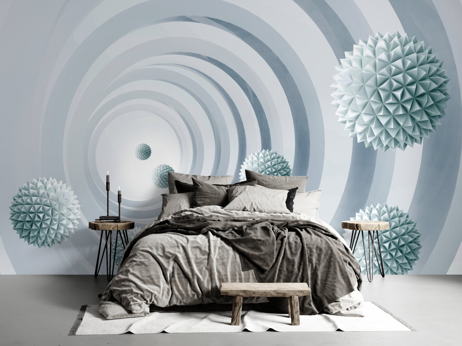 Papier peint les balles disparaissent dans un passage circulaire