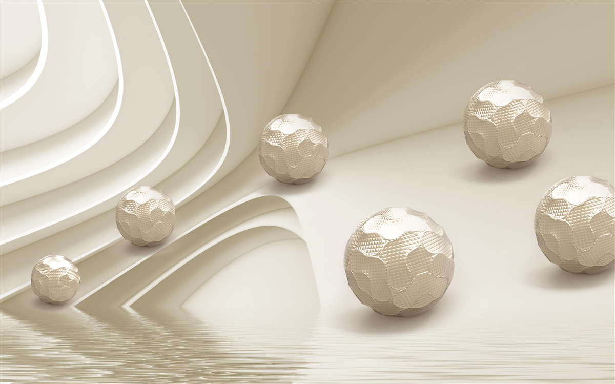 Papier peint boules à facettes dévalant la pente