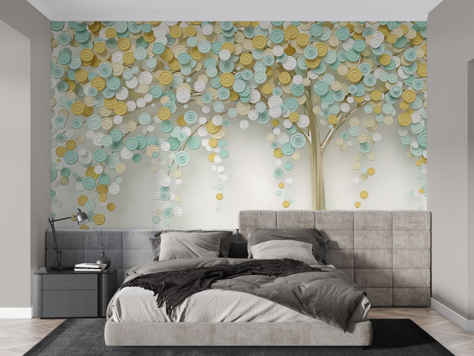 Papier peint l'éclat des teintes d'été sur le bois