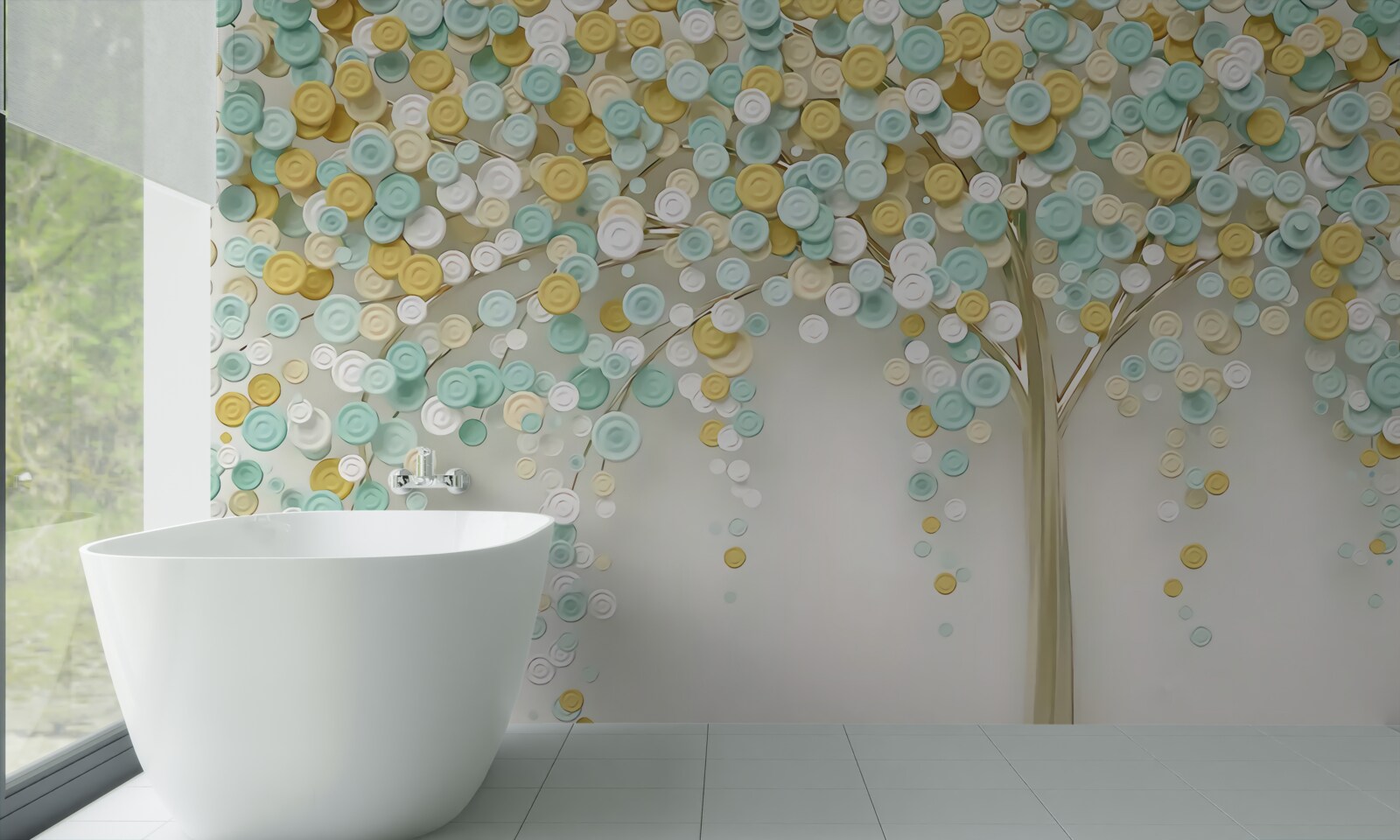 Papier peint l'éclat des teintes d'été sur le bois