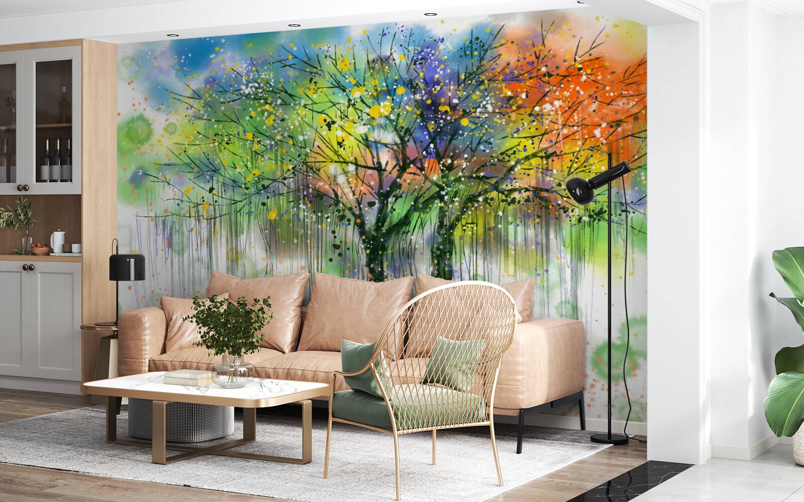 Papier peint La forêt d'automne est pleine de couleurs vives