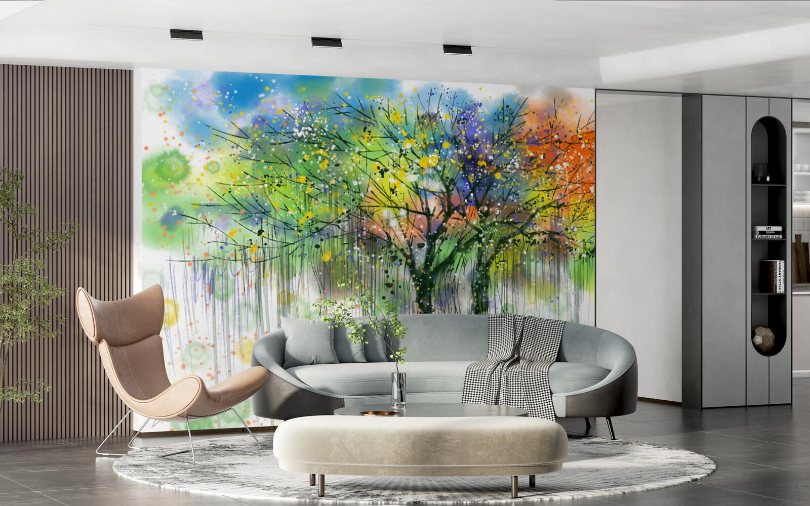 Papier peint La forêt d'automne est pleine de couleurs vives