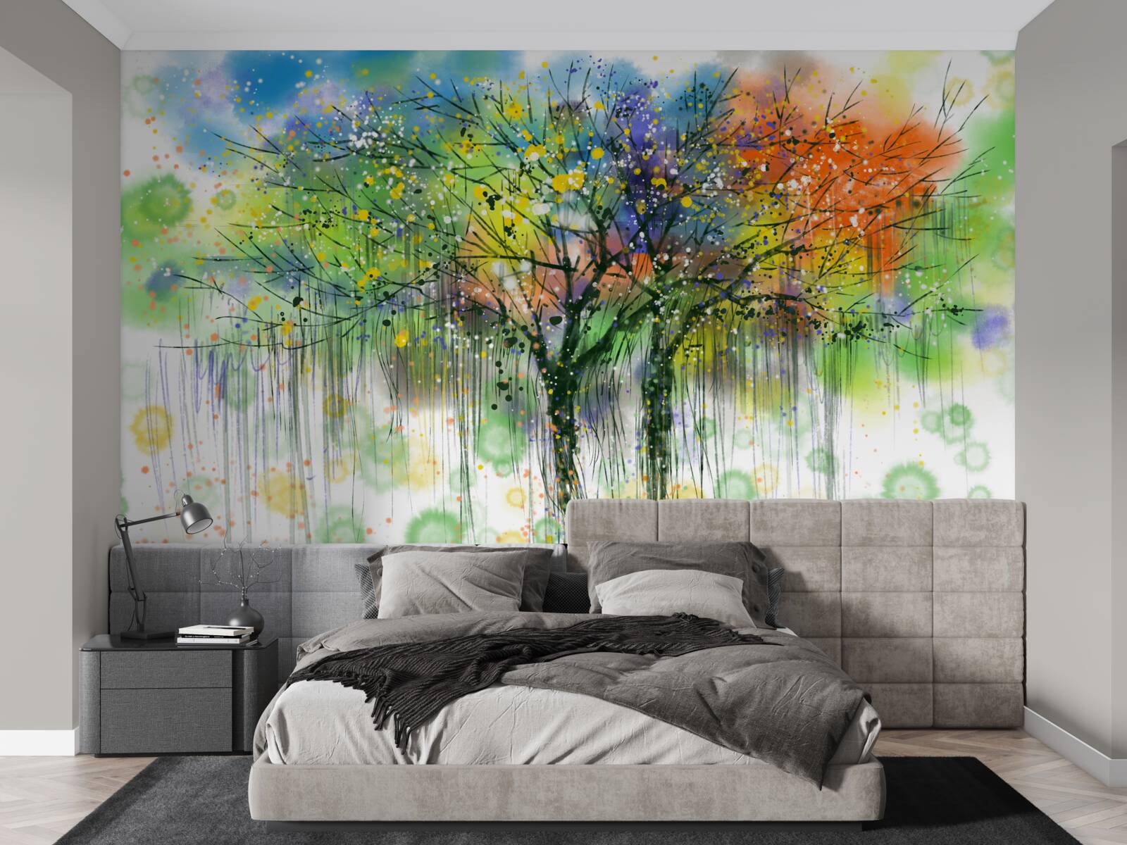 Papier peint La forêt d'automne est pleine de couleurs vives