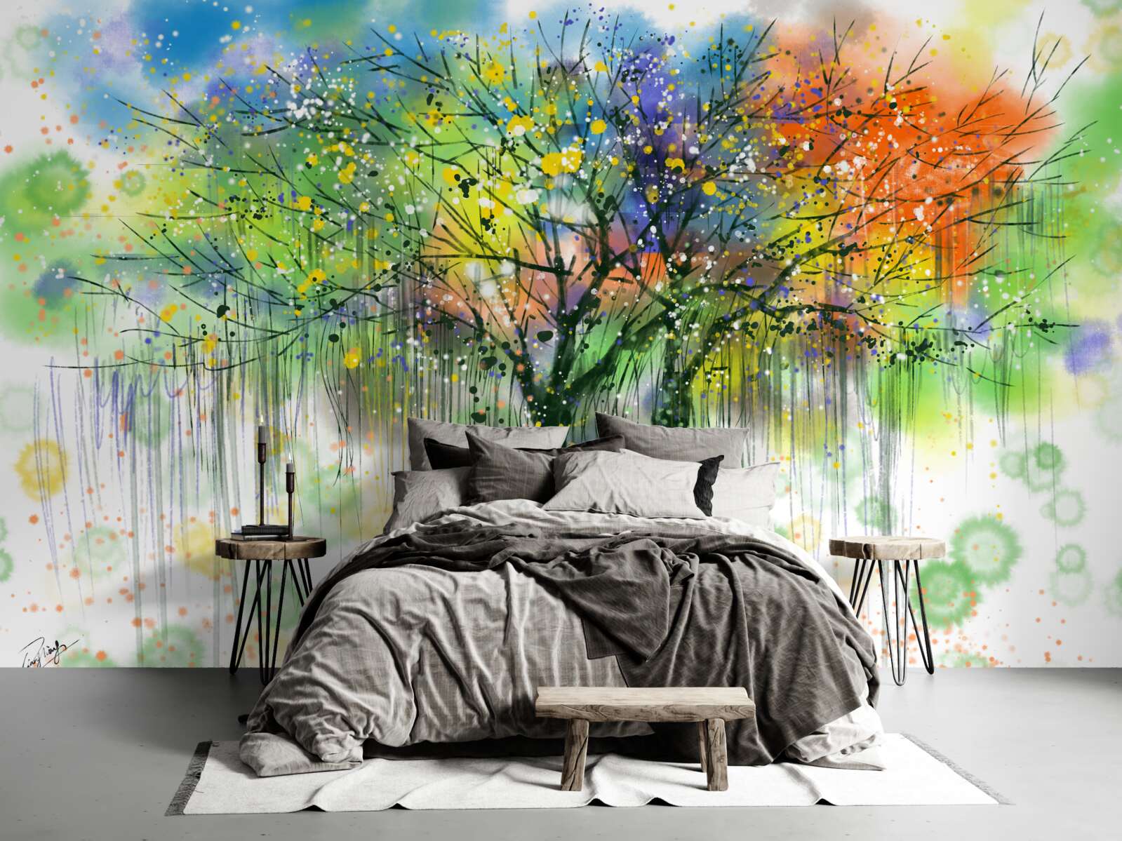 Papier peint La forêt d'automne est pleine de couleurs vives