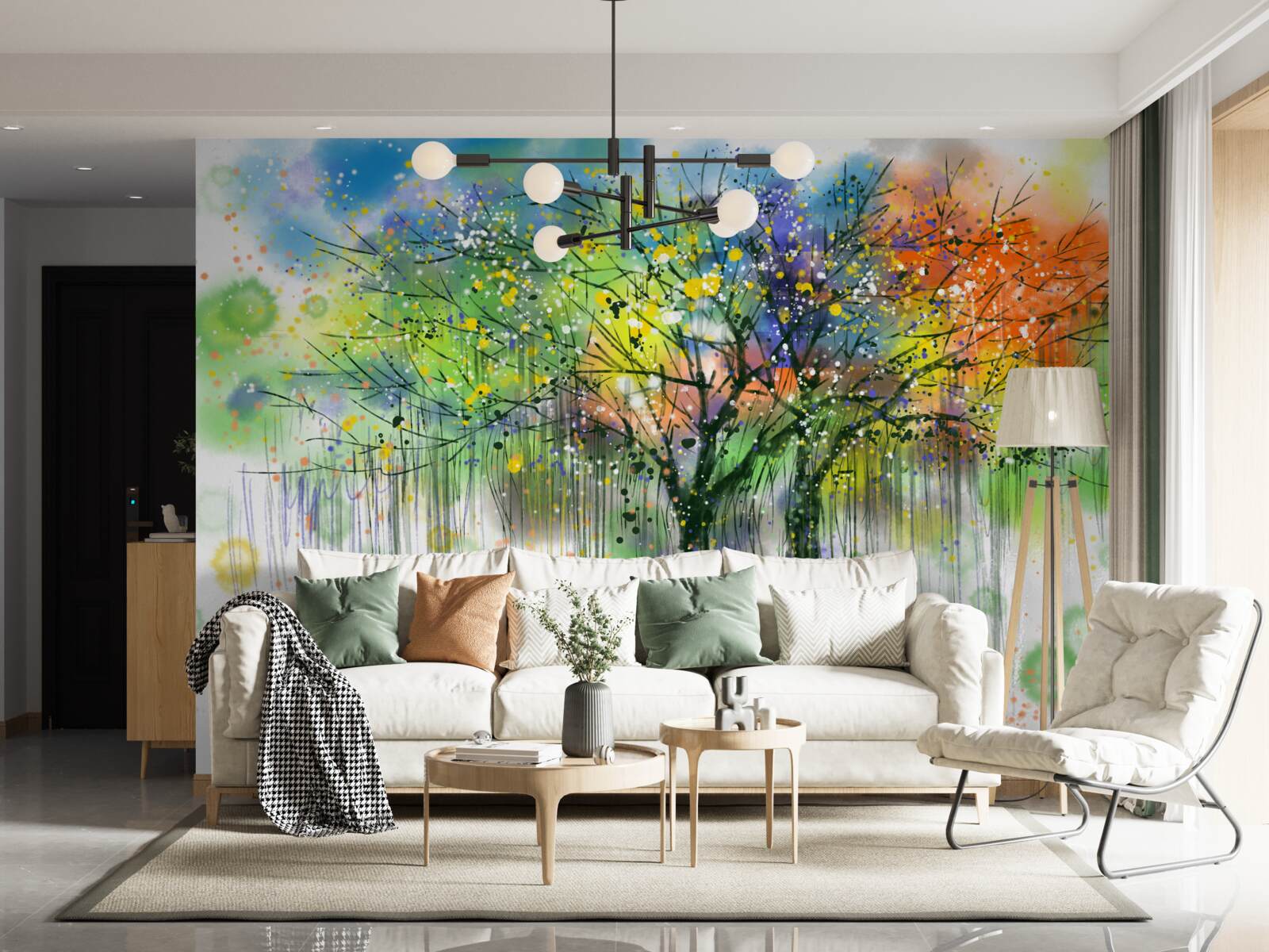 Papier peint La forêt d'automne est pleine de couleurs vives