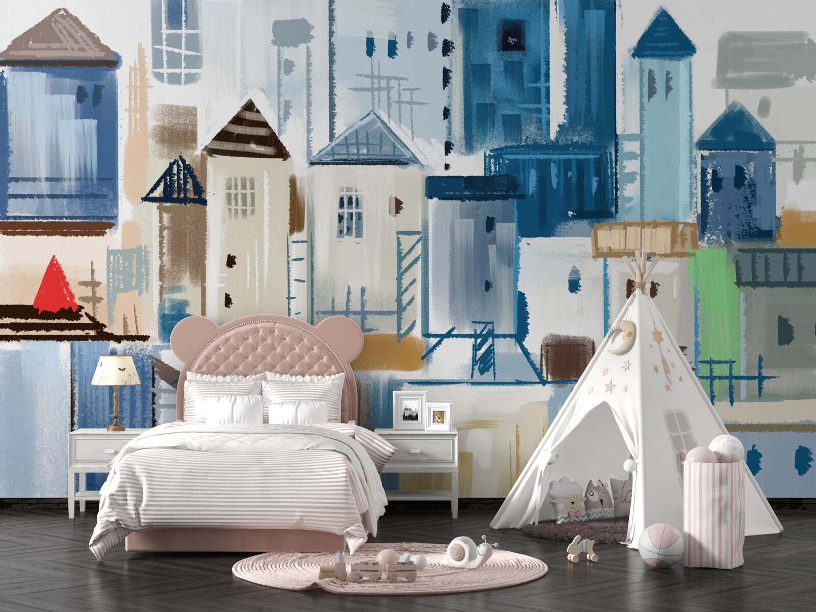 Papier peint architecture de ville animée