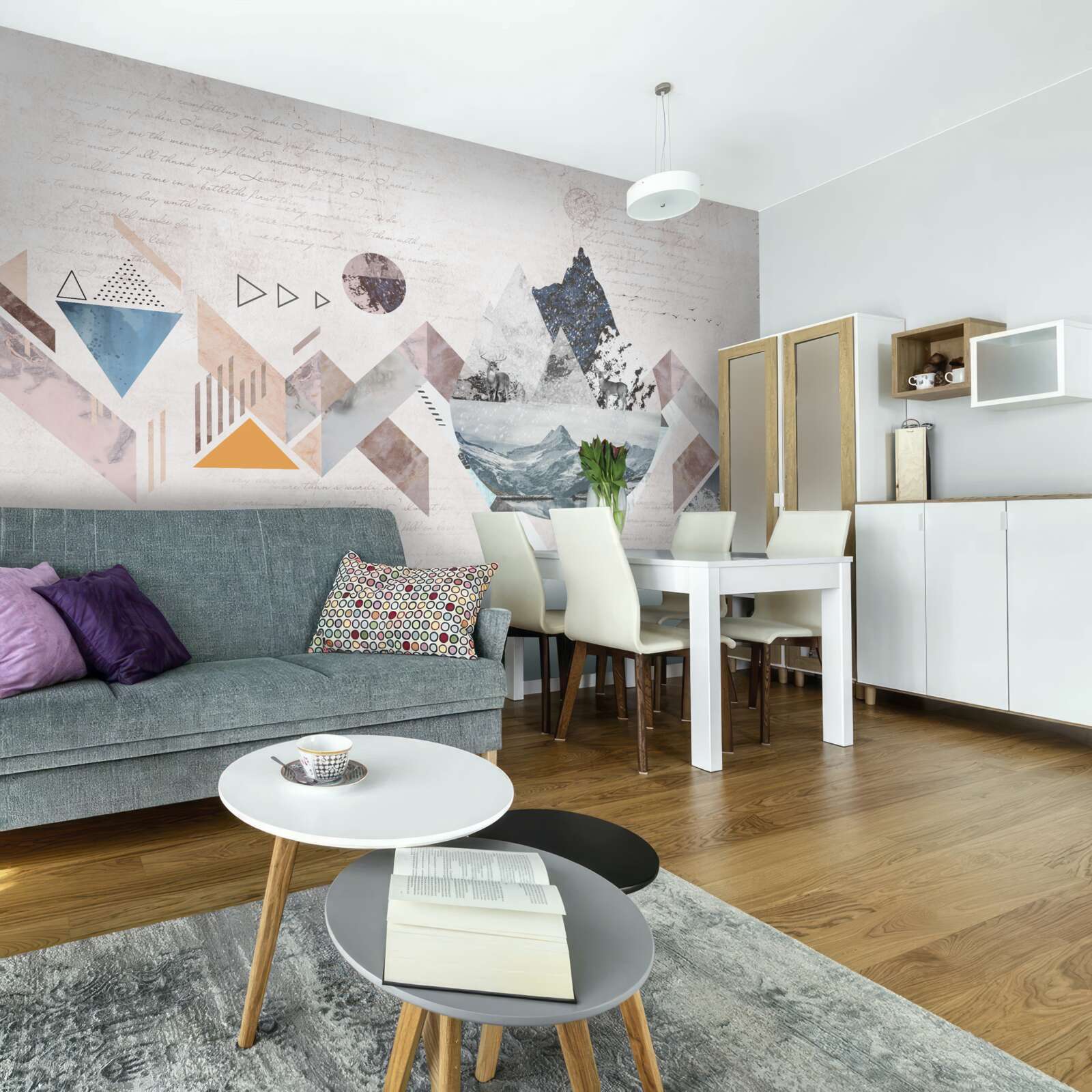 Papier peint esquisse hivernale du chaos de l'eau en furie