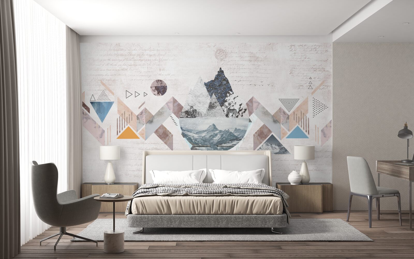 Papier peint esquisse hivernale du chaos de l'eau en furie