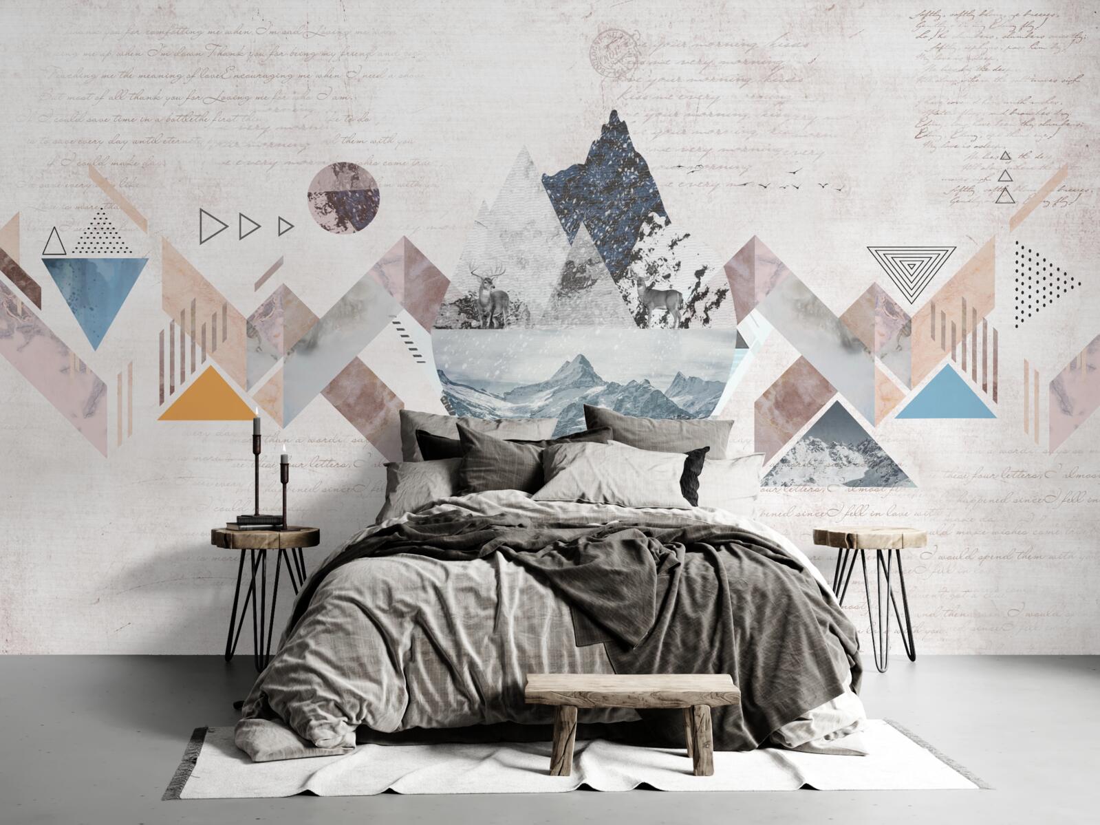 Papier peint esquisse hivernale du chaos de l'eau en furie