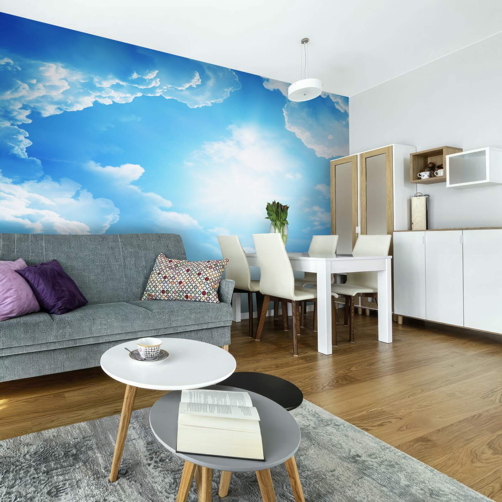 Papier peint un ciel magnifique illumine le soleil éclatant