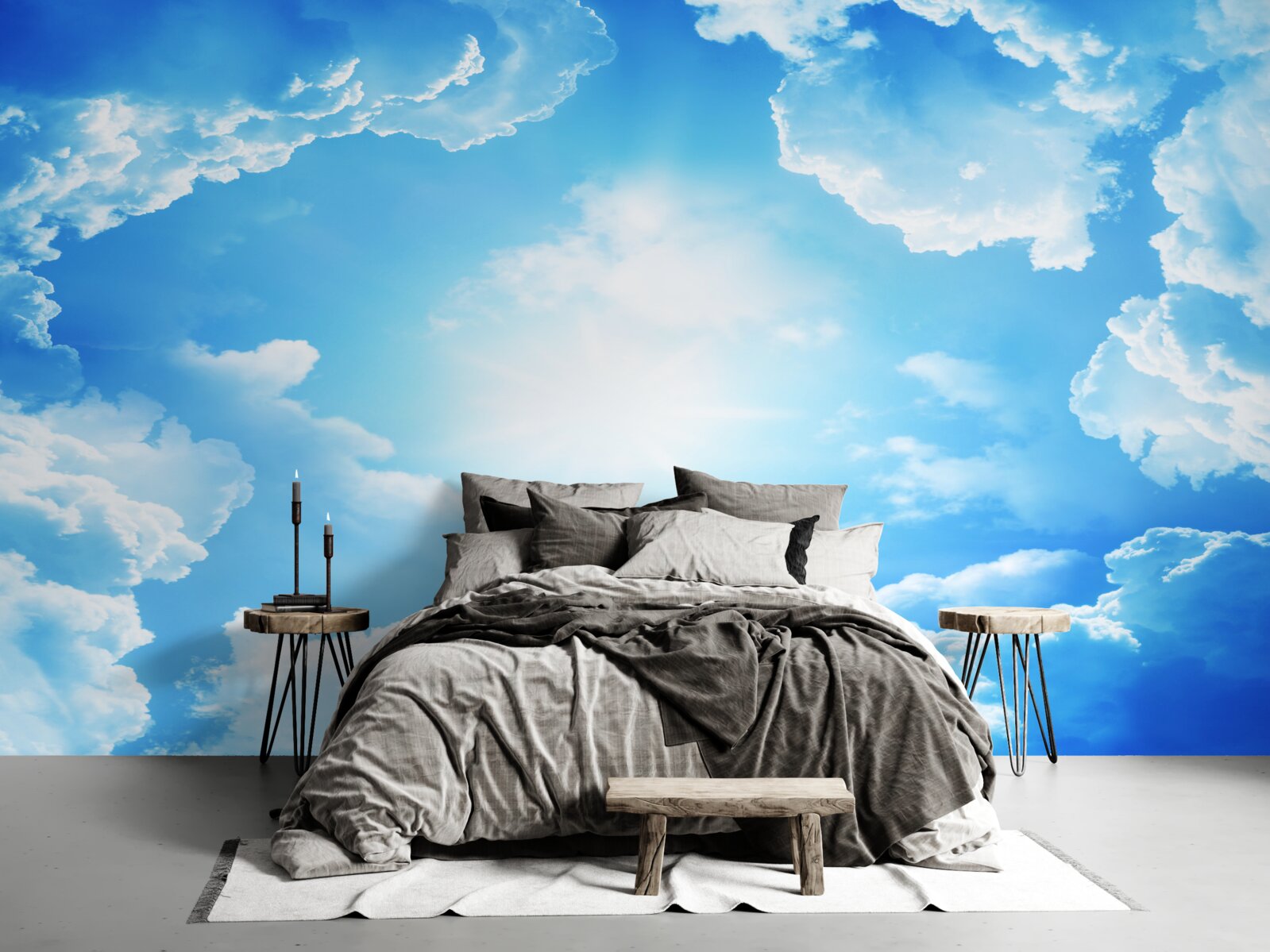 Papier peint un ciel magnifique illumine le soleil éclatant