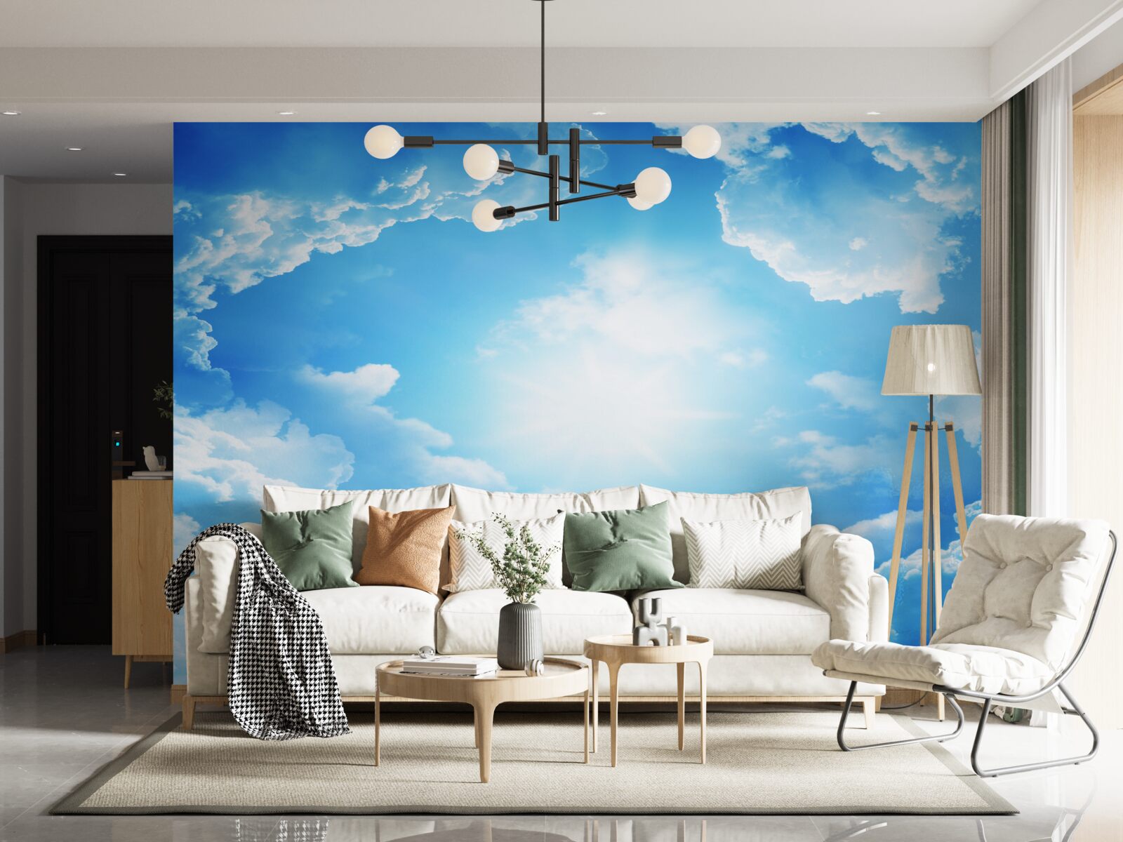 Papier peint un ciel magnifique illumine le soleil éclatant