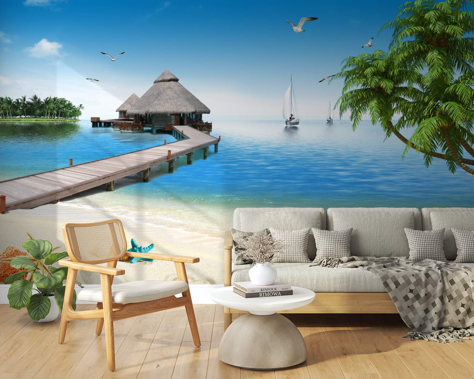 Papier peint lagune paisible de l'île