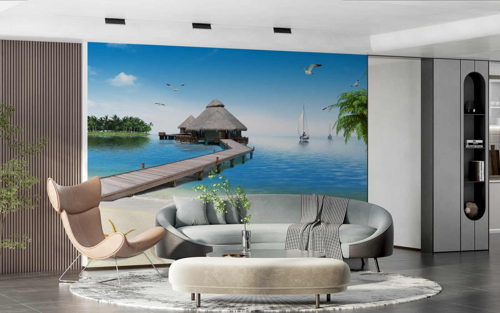 Papier peint lagune paisible de l'île