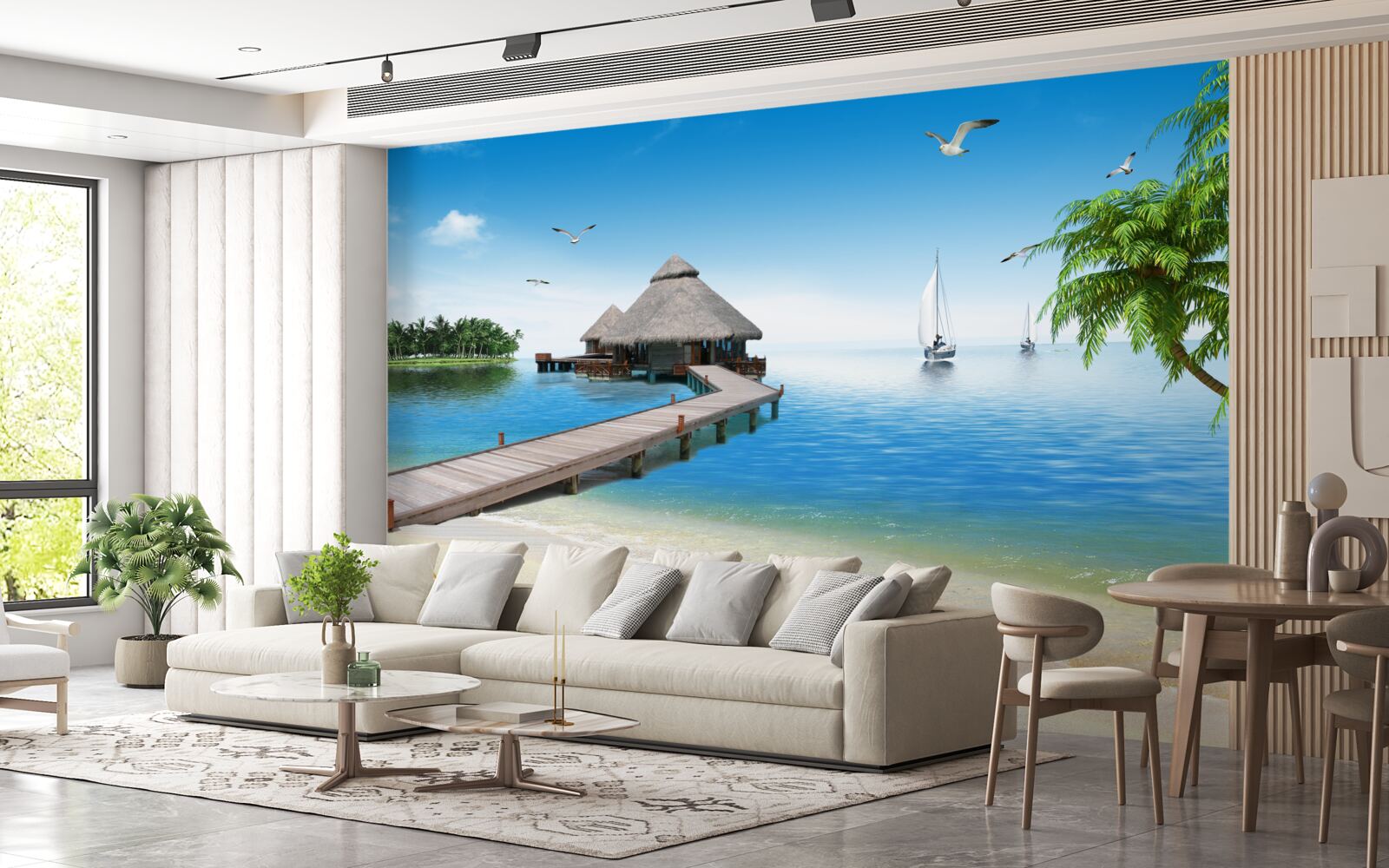 Papier peint lagune paisible de l'île