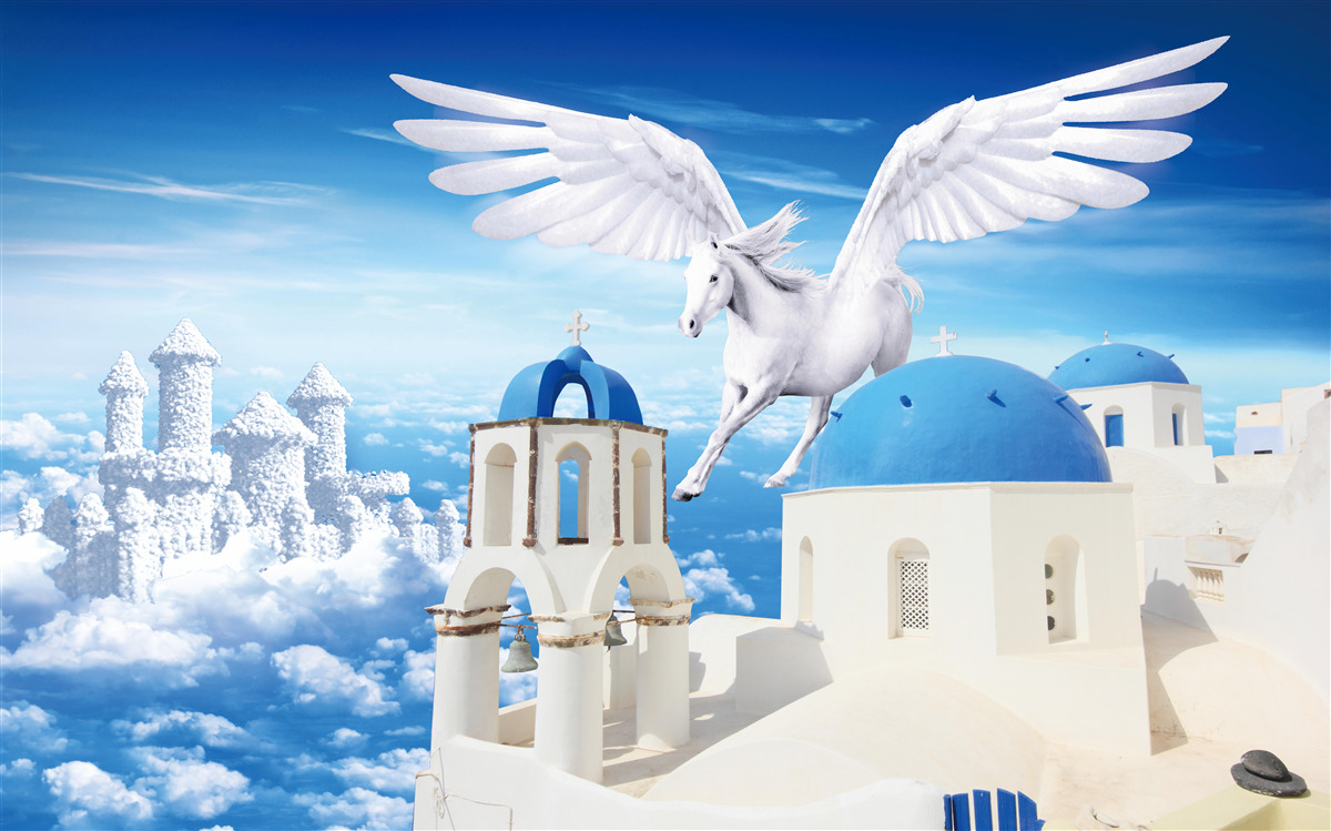 Papier peint Pégase léger planant