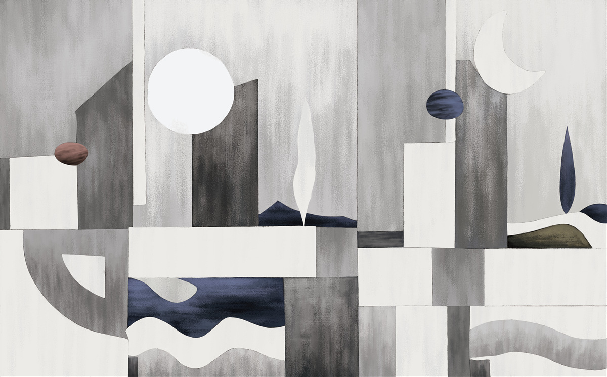 Papier peint la ville se réveille sous le soleil levant