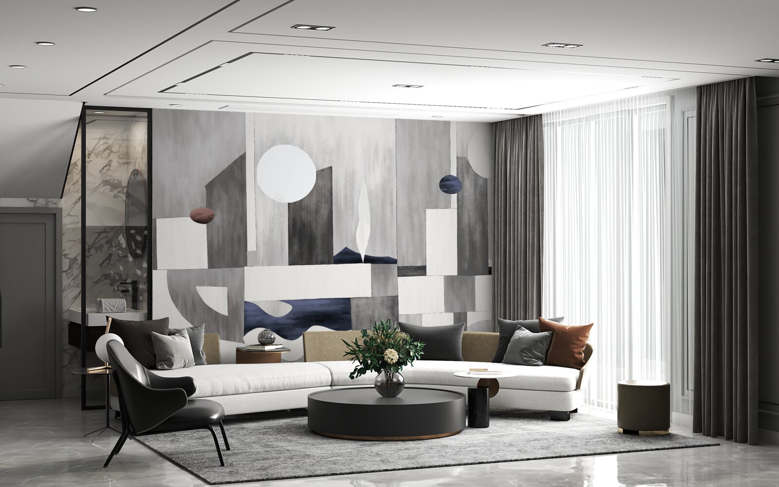 Papier peint la ville se réveille sous le soleil levant