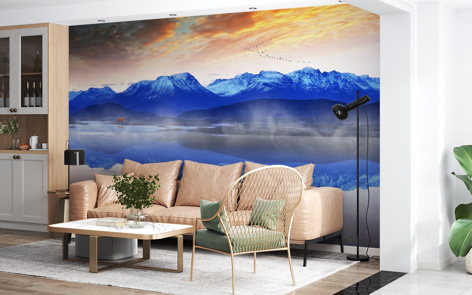 Papier peint une couverture brumeuse sur la surface instable de l'eau